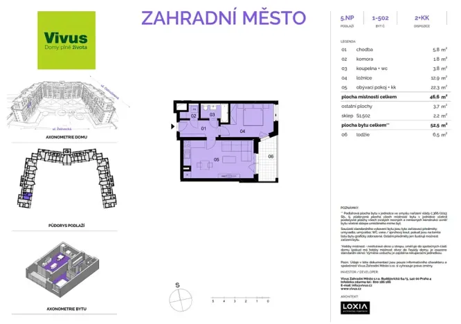 Prodej bytu 2+kk, Praha - Záběhlice, Želivecká, 53 m2
