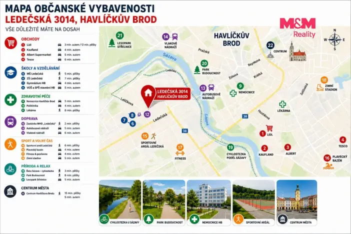 Prodej bytu 3+1, Havlíčkův Brod, Ledečská, 69 m2