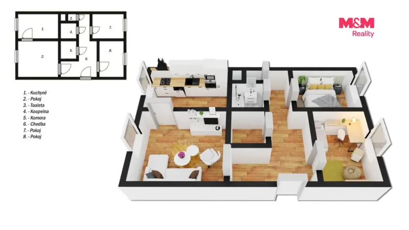Prodej bytu 3+1, Kladno - Kročehlavy, Vodárenská, 68 m2