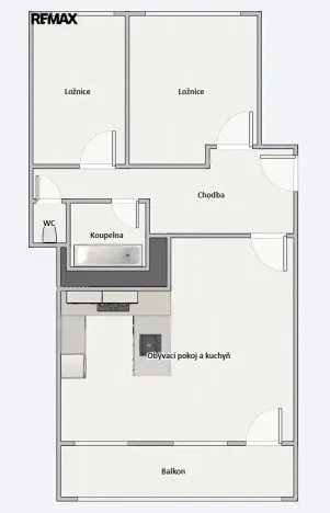 Pronájem bytu 3+kk, Praha - Nusle, Hvězdova, 61 m2