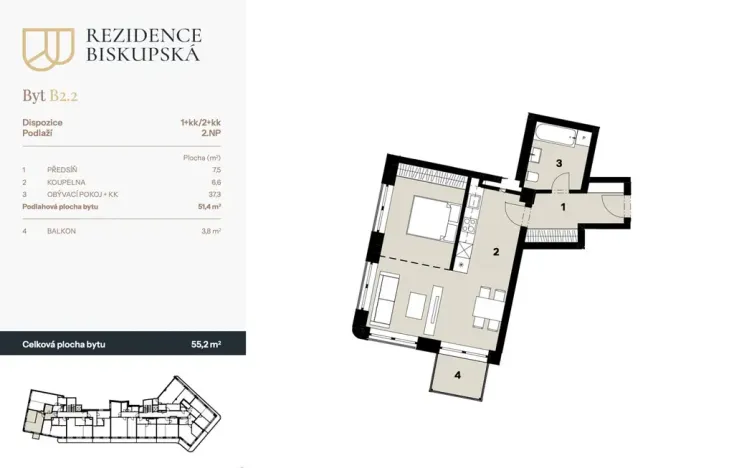Prodej bytu 2+kk, Ostrava - Moravská Ostrava, Biskupská, 51 m2
