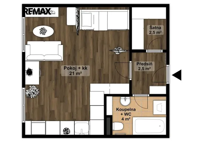 Pronájem bytu 1+kk, Klecany, V Honech, 30 m2