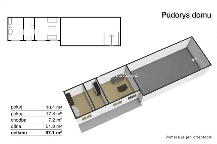 Prodej rodinného domu, Štěkeň, Podskalí, 83 m2