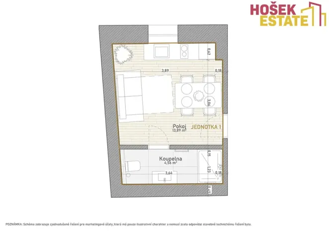 Prodej bytu 1+kk, Dolní Dunajovice, Hlavní, 18 m2