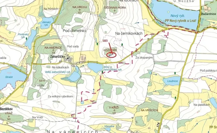 Dražba pozemku, Hradiště, 1221 m2