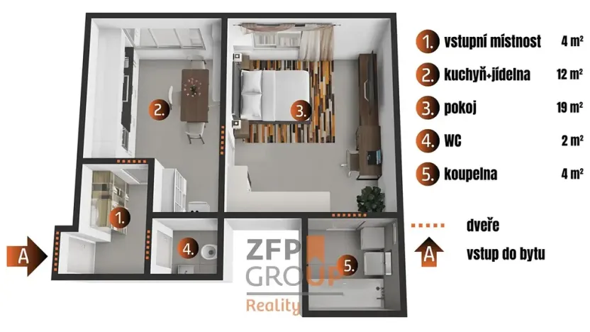Prodej bytu 1+1, Znojmo, Loucká, 42 m2