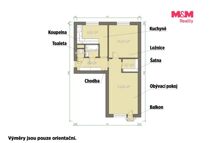 Prodej bytu 2+1, Sokolov, Heyrovského, 53 m2