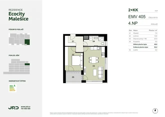 Prodej bytu 2+kk, Praha - Malešice, Univerzitní, 52 m2