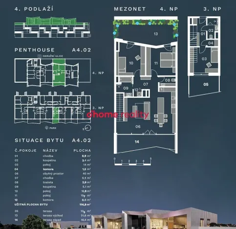 Prodej bytu 4+kk, Olomouc, Okružní, 115 m2