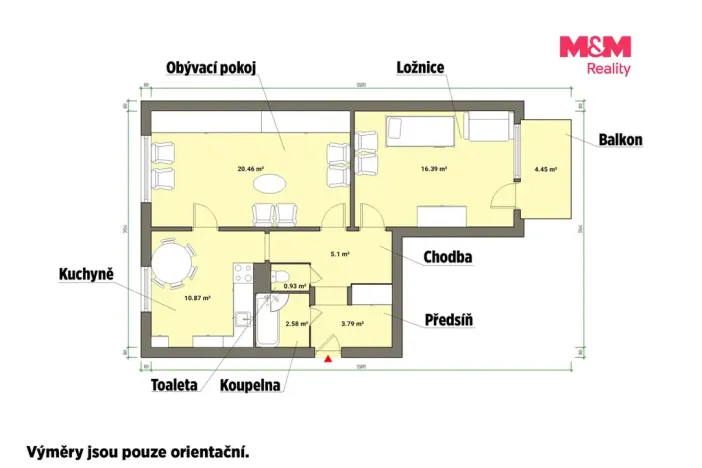 Prodej bytu 2+1, Toužim, Na Zámecké, 63 m2