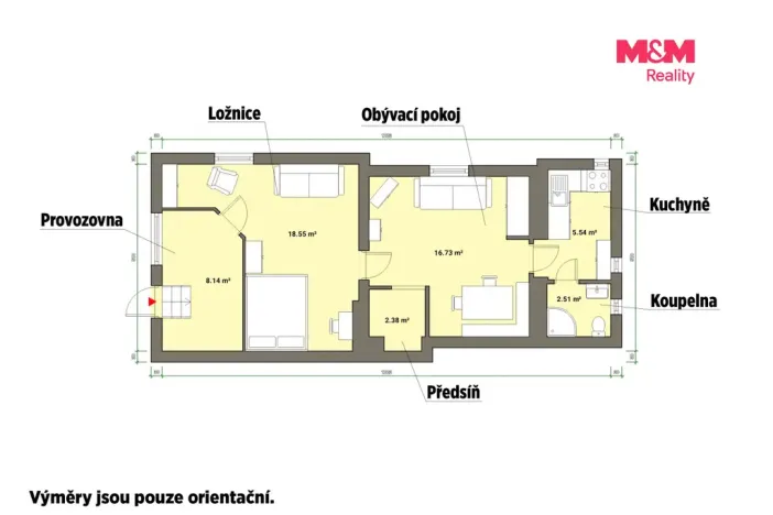 Prodej bytu 2+1, Mariánské Lázně, Nákladní, 53 m2