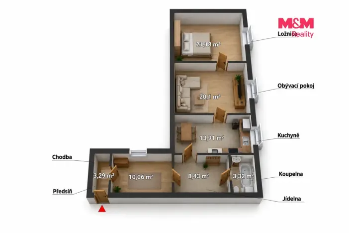 Prodej bytu 2+1, Teplá, Klášterní, 88 m2