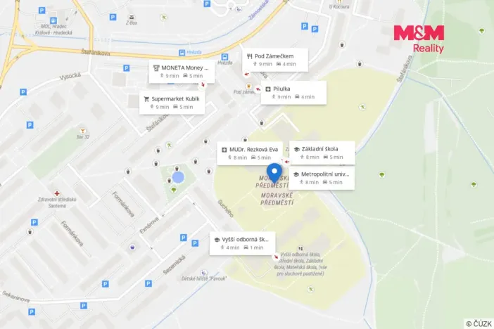 Pronájem bytu 1+1, Hradec Králové - Moravské Předměstí, 35 m2