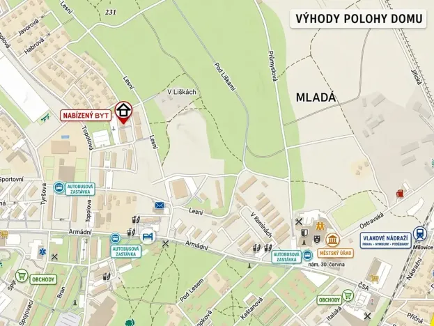 Prodej bytu 3+1, Milovice, Lesní, 112 m2