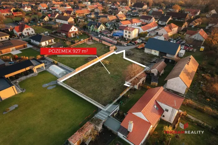 Prodej pozemku, Kunětice, 927 m2