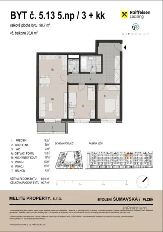 Prodej bytu 3+kk, Plzeň - Východní Předměstí, Šumavská, 91 m2