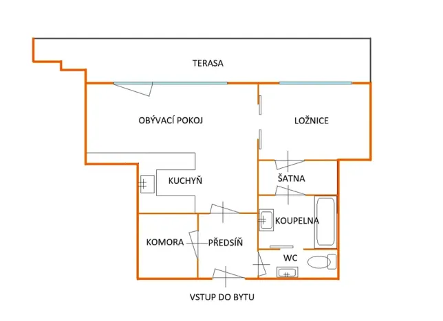 Pronájem bytu 2+kk, Brno, U Červeného mlýna, 53 m2