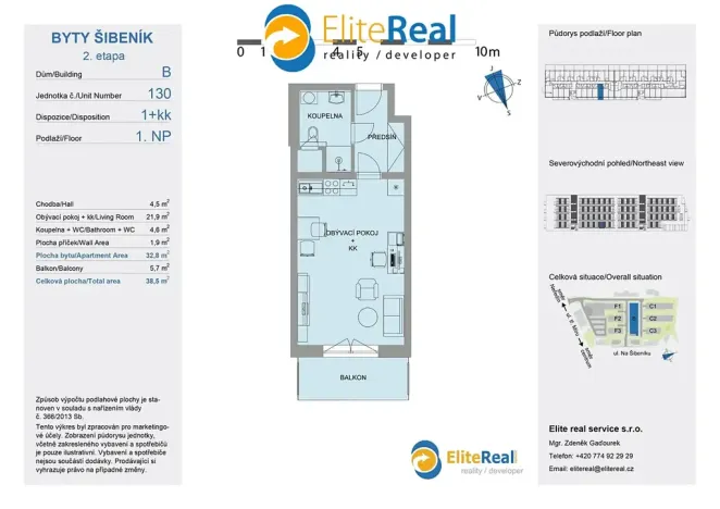 Pronájem bytu 1+kk, Olomouc, Třída Jiřího Pelikána, 32 m2