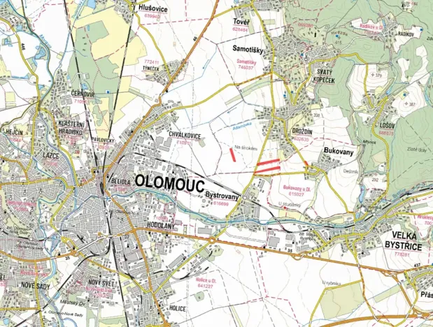 Prodej pole, Olomouc, 9072 m2