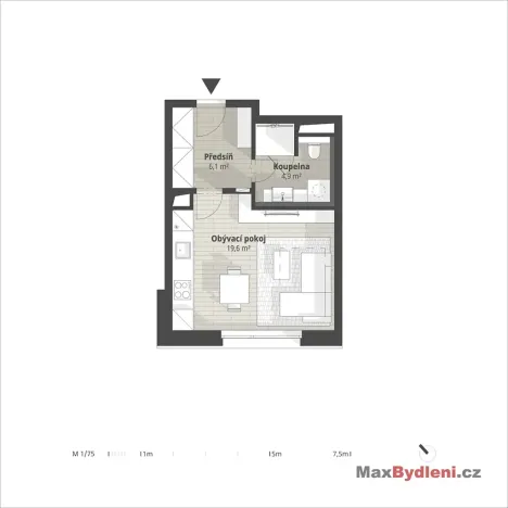 Prodej bytu 1+kk, Liberec, Polní, 33 m2