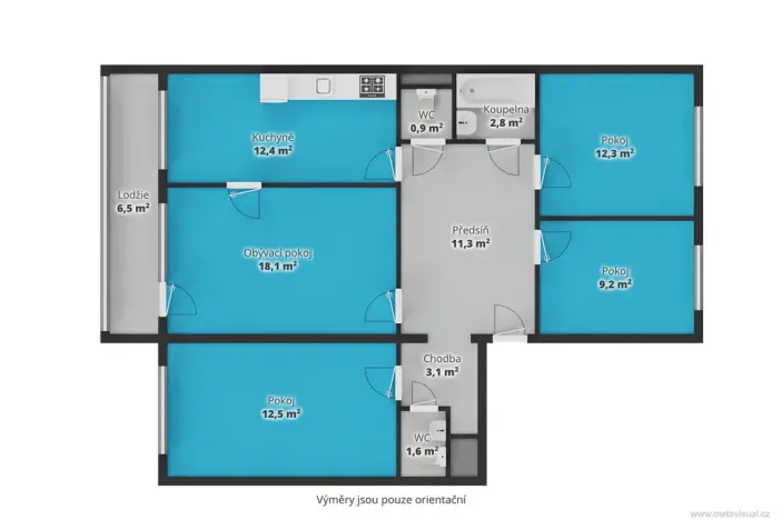 Prodej bytu 4+1, Praha - Řepy, Socháňova, 91 m2