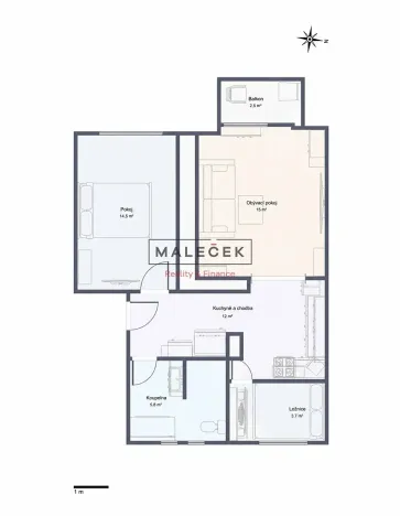Prodej bytu 2+1, Kladno, Unhošťská, 51 m2