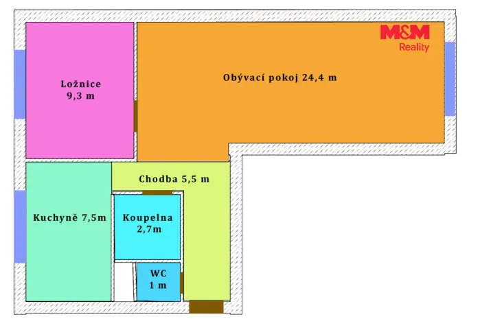 Prodej bytu 2+1, Hodonín, Smetanova, 50 m2