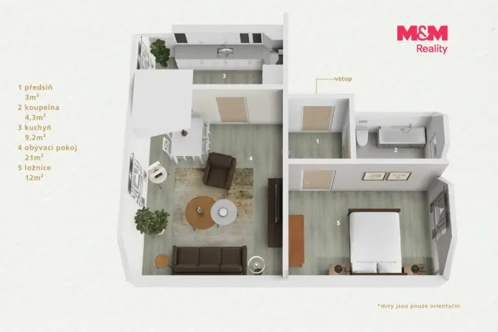 Prodej bytu 2+kk, Karlovy Vary - Stará Role, Jabloňová, 50 m2