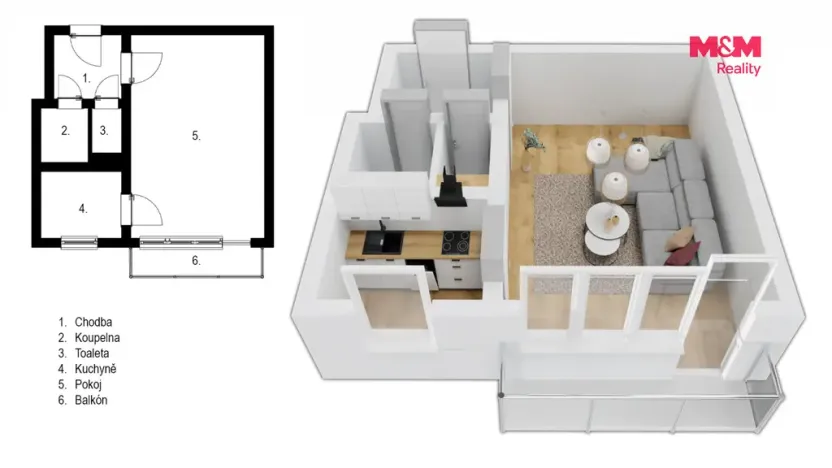Prodej bytu 1+1, Náchod, Čechova, 32 m2