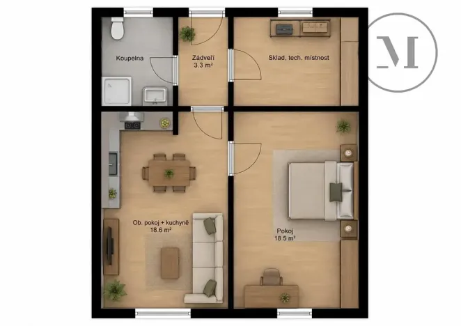 Prodej apartmánu, Třeboň, 54 m2