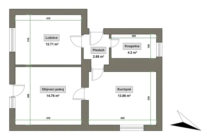 Prodej bytu 2+1, Rožnov pod Radhoštěm, Jiřího Wolkera, 50 m2
