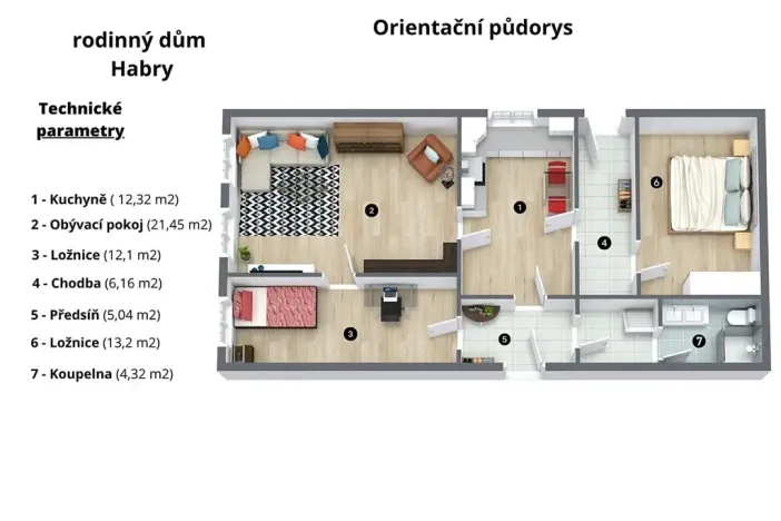 Prodej rodinného domu, Habry, Brodská, 59 m2