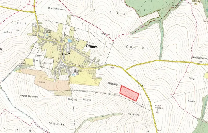 Prodej pole, Dřínov, 19348 m2