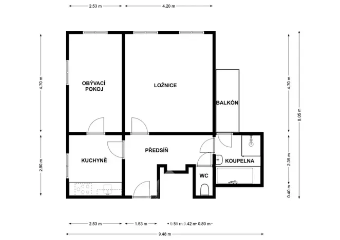 Pronájem bytu 2+1, Jihlava, Křížová, 55 m2