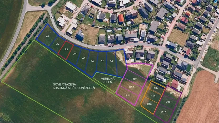 Prodej pozemku pro bydlení, Hrušovany u Brna, Pod Střediskem, 728 m2