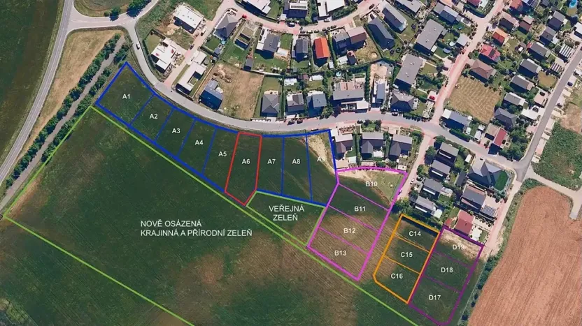 Prodej pozemku pro bydlení, Hrušovany u Brna, Pod Střediskem, 1095 m2