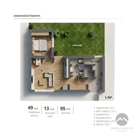 Pronájem bytu 2+kk, Modřice, Bobravská, 59 m2