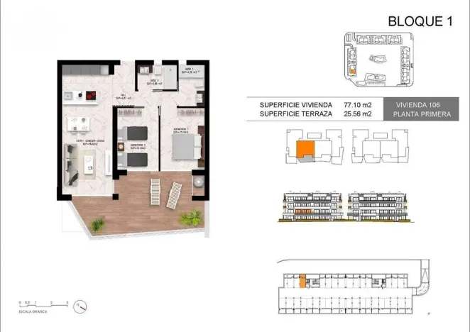 Prodej bytu 3+kk, Torrevieja, Alicante, Španělsko, 77 m2