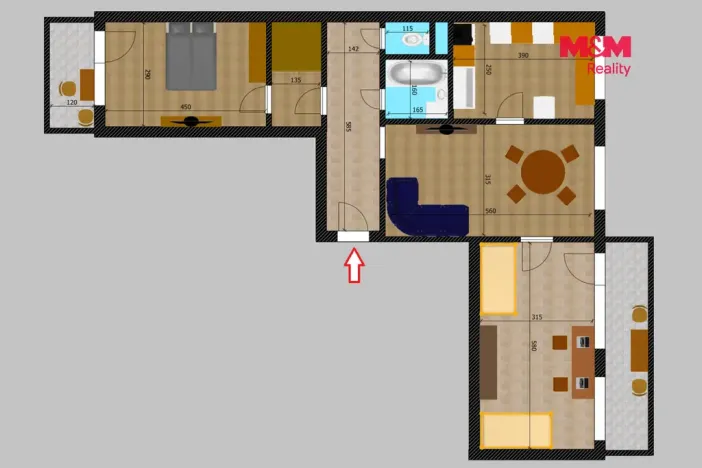 Prodej bytu 3+1, Kutná Hora - Hlouška, Trebišovská, 73 m2