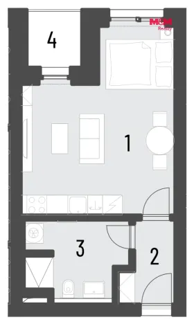 Prodej bytu 1+kk, Brandýs nad Labem-Stará Boleslav, Dřevčická, 36 m2