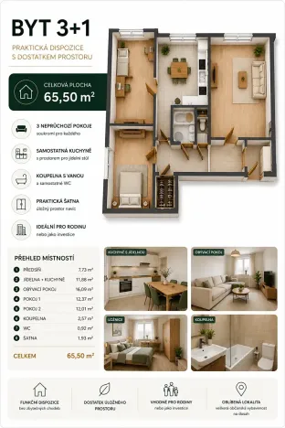 Prodej bytu 3+1, Liberec, Olbrachtova, 65 m2