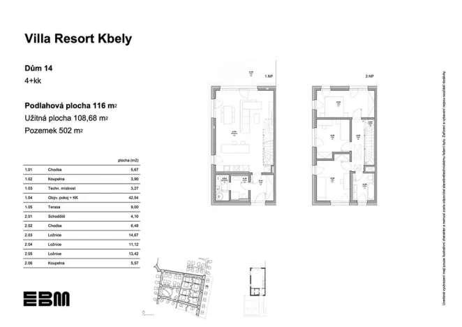 Prodej rodinného domu, Praha - Kbely, K Vinoři, 116 m2