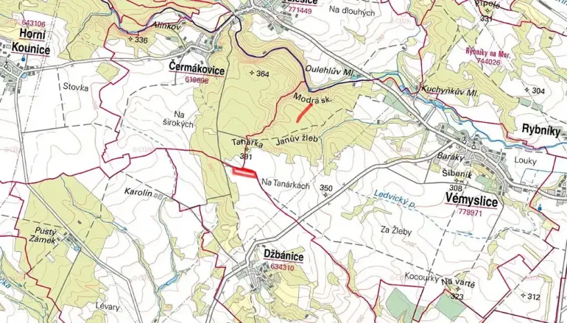 Prodej pole, Džbánice, 11072 m2