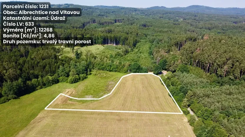 Prodej podílu pole, Albrechtice nad Vltavou, 21592 m2