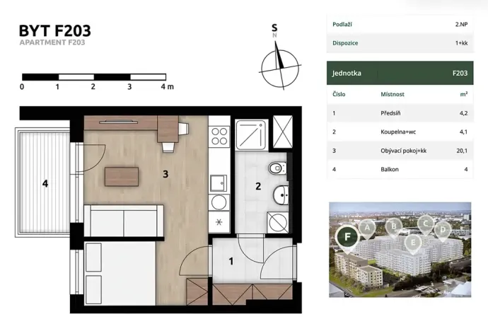 Prodej bytu 1+kk, Praha - Hostivař, U továren, 30 m2