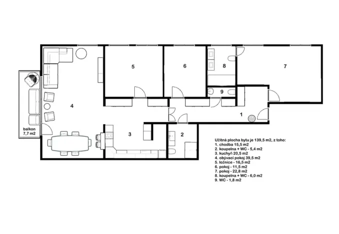 Prodej bytu 4+kk, Praha - Vokovice, Irská, 140 m2