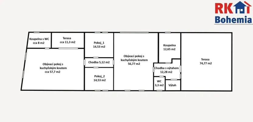 Pronájem bytu 4+kk, Doubravčice, K Jízdárně, 184 m2