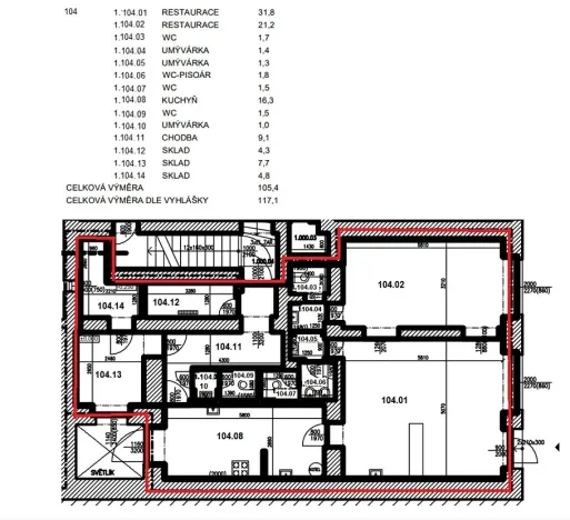 Pronájem obchodního prostoru, Brno, Veveří, 117 m2