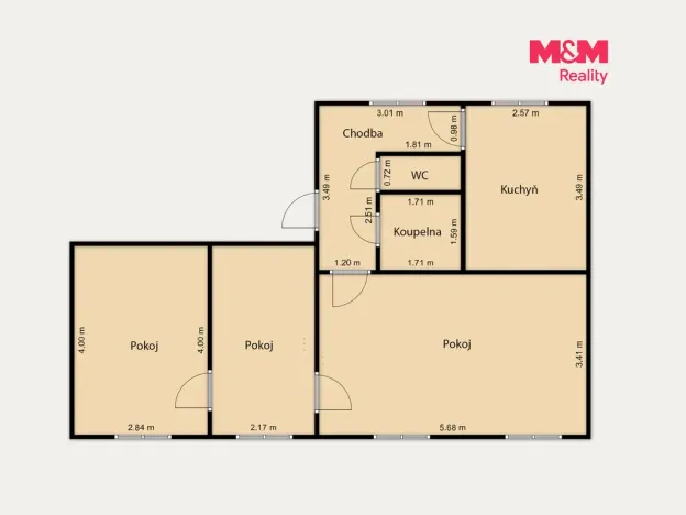 Prodej bytu 3+1, Hranice, Tovární, 122 m2