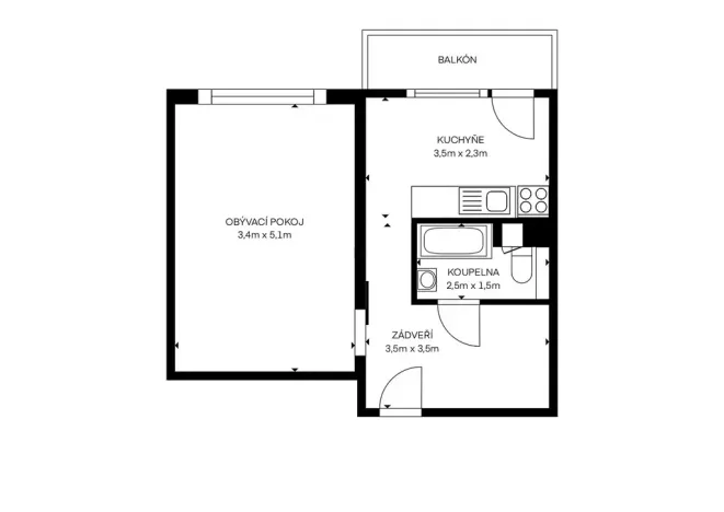 Pronájem bytu 1+1, Ostrava, Vietnamská, 38 m2